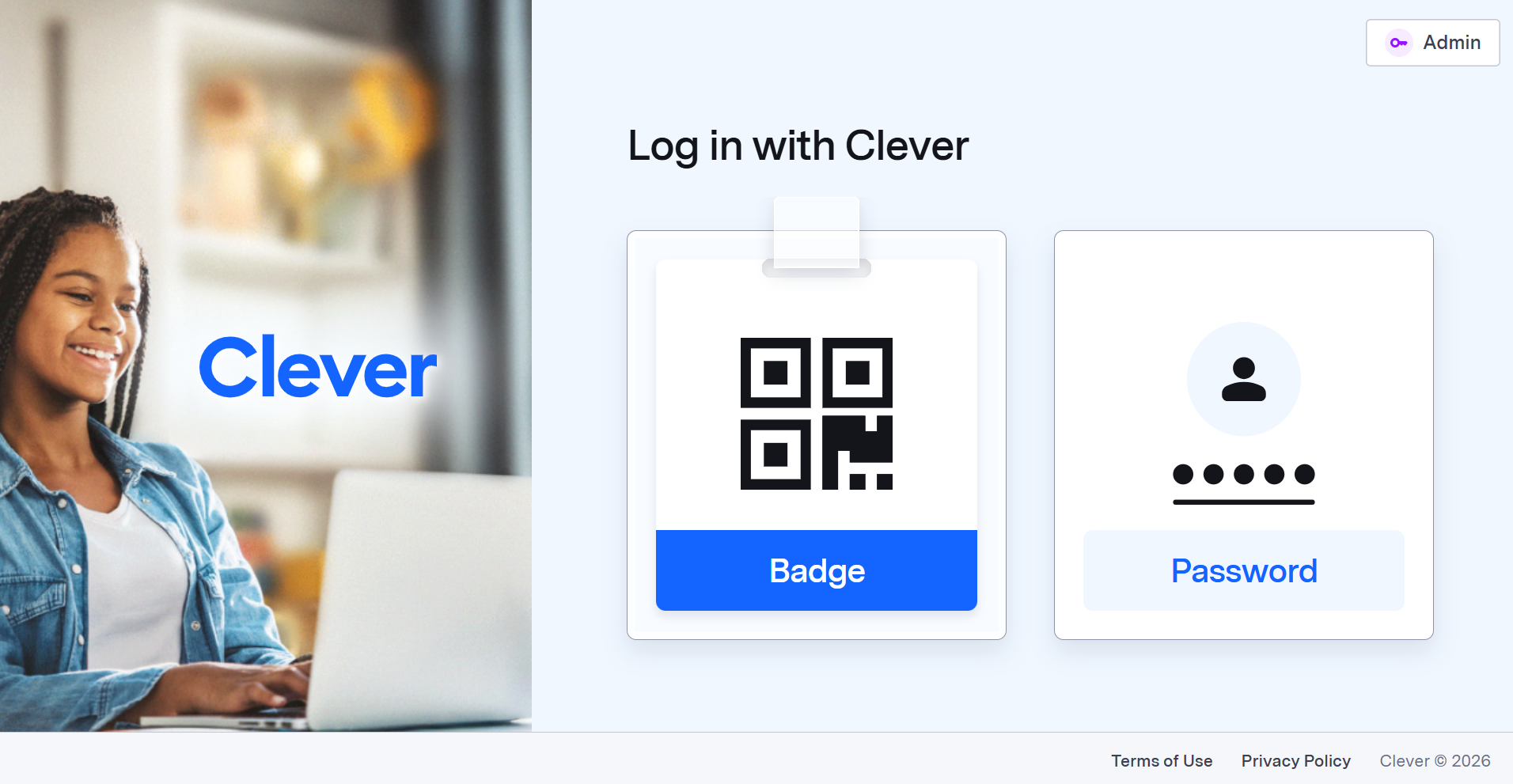 Clever login page